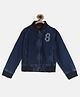 Tales & Stories Full Sleeves 8 Text Applique Jacket - Dark Blue