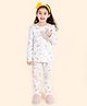 Pspeaches Full Sleeves Flowers Print Tee And Pajama Night Suit - White