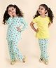 Pspeaches Full Sleeves All Over Cupcake Printed Night Suit - Green & Yellow