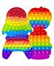 Toyshine Push Stress Relieving Silicone Pop It Fidget Toy Pack of 4 - Multicolor