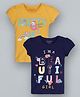Plum Tree Pack Of 2 Cap Sleeves Beautiful Print Tee - Blue Yellow