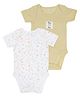 Mi Arcus Pack Of 2 Short Sleeves Christmas & Virgo Zodiac Print Onesies - White & Beige