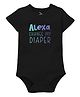Zeezeezoo Half Sleeves Text Print Onesie - Black