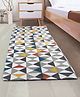 Saralhome Cotton Antiskid Printed Runner  Grey. 50cm x 180cm