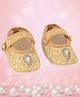 Coco Candy Flower Design Ethnic Booties - Golden