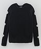 LC Waikiki Full Sleeves Cut-Out Design Sweater - Black
