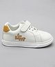 Babyoye Casual Shoes with Velcro Closure and Be Happy Graphics - White