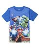 Marvel By Wear Your Mind Half Sleeves Avengers Print Tee - Royal Blue