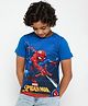 Marvel By Wear Your Mind Half Sleeves Spider-Man Print Tee - Royal Blue
