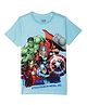 Marvel By Wear Your Mind Half Sleeves Avengers Print Tee - Sky Blue