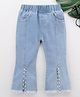 Kookie Kids Full Length Flared Jeans Bead Detailing - Light Blue