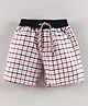 Simply Premium Knee length Shorts Checks - Red