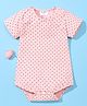 Kookie Kids Half Sleeves Onesies Heart Print - Pink