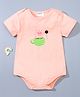 Kookie Kids Half Sleeves Onesies Sun & Coffee Print - Pink