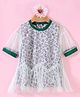 Kookie Kids Half Sleeves Netted Top Floral Print  - Multicolor