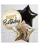 Amfin Happy Birthday Balloons Decorations Black - Pack of 3 