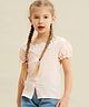 Kookie Kids Short Sleeves Checked Top - Pink