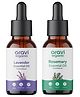Aravi Organic 100% Pure Lavender & Rosemary Essential Oil for Thick & Strong Hair Skin Acne (Pack of 2)