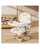 R for Rabbit Candy Pop Baby Booster Chair, 2 in 1 Kids Feeding Chair with 4 Level Height Adjustment, 3 Point Safety Belt and Removable Dining Tray for Age 6 Months 3 Years Infants (Beige)