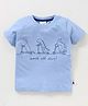 First Smile Half Sleeves T-Shirt Dino Print - Blue