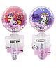 Asera Cute Unicorn Theme With Glittery Round Hair Brush Pack Of 2 - Pink