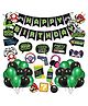 Zyozi Video Game Theme Birthday Decoration Kit Green Black - Pack of 48
