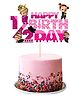 Zyozi First Birthday Party Cake Topper - Pink