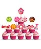 Zyozi Lollipop Cupcake Toppers Pink - Pack of 10