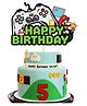 Zyozi Video Game Theme Happy Birthday Cake Topper - Green