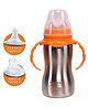 DOMENICO 2 in 1 Stainless Steel Sipper Feeding Bottle Orange - 290 ml