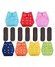 DOMENICO Adjustable Cloth Diaper Nappies With Wet Free Inserts Pack of 14 - Multicolor