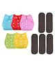 DOMENICO Adjustable Cloth Diaper Nappies With Wet Free Inserts Pack of 5 - Multicolor