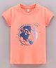 Grab It Short Sleeves Top World Print - Peach