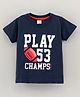 Grab It Half Sleeves Tee Text Print - Indigo