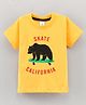 Grab It Half Sleeves Tee Bear Print - Yellow