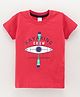 Grab It Half Sleeves Tee Kayaking Print - Red