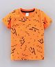 Grab It Half Sleeves Tee Lightning Print - Orange