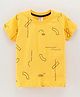 Grab It Half Sleeves Tee Text Print - Yellow