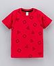 Grab It Half Sleeves T-Shirt Shapes Print - Red