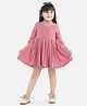 Fairies Forever Full Sleeves Pearl Embellished Dress - Pink