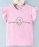 Kookie Kids Cap Sleeves Top Ice Cream Print - Light Pink