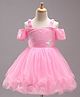 Babyhug Sleeveless Flared Party Frock with Corsage - Pink