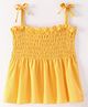 Kookie Kids Singlet Sleeves Solid Top with Smocked Detailing - Yellow