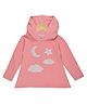 The Mom Store Full Sleeves Moon & Star Patch Detailing Hooded Dress - Light Pink