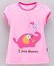 Child World Short Sleeves A Line Frock with Elephant Patch - Light Pink