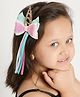 Aye Candy Unicorn Twirls Bow On Alligator Clip - Multicolour