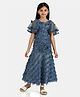 Peppermint Half Sleeves Fringes Detailing Gown - Blue