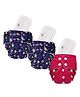 Mylo Baby Freesize Adjustable Cloth Diapers with 3 Free Insert Oeko Tex Certified Pack of 3 - Red  Twinkle Print Multicolour