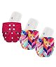 Mylo Baby Freesize Adjustable Cloth Diapers with 3 Free Insert Oeko Tex Certified Pack of 3 - Red  Rainbow Multicolour