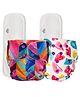 Mylo Baby Freesize Adjustable Cloth Diapers with 2 Free Insert Oeko Tex Certified Pack of 2 - Heart Doodles Rainbow Multicolour